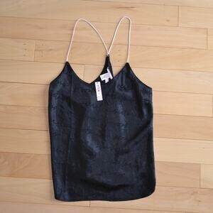 NWT Victoria's Secret Satin Racerback Cami Pajama Top Color Black